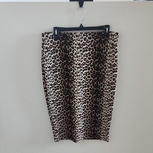 Brat Star Leopard Print Pencil Skirt